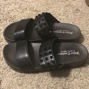 Juicy couture black stud sandals never worn